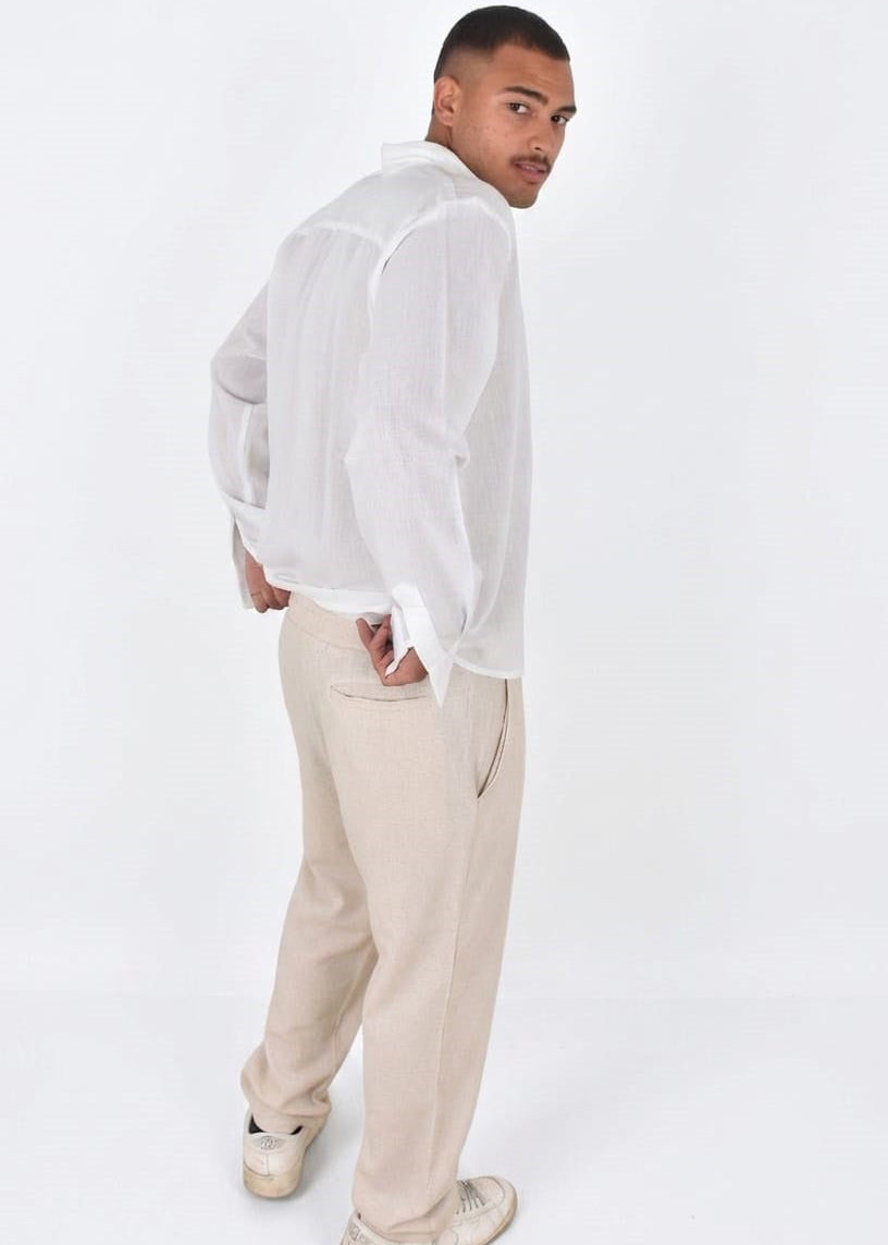 Beige Linen Pants
