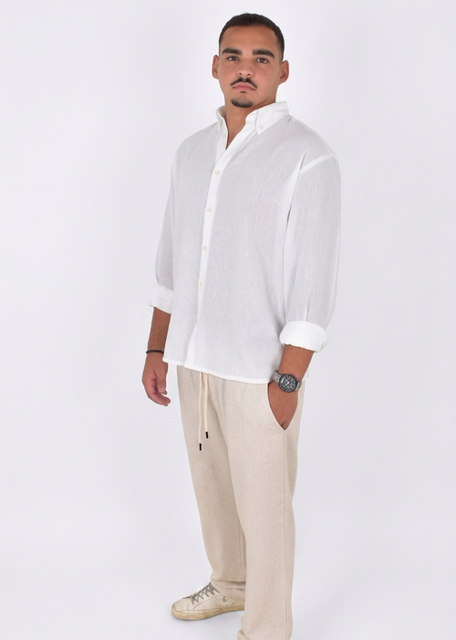 Beige Linen Pants