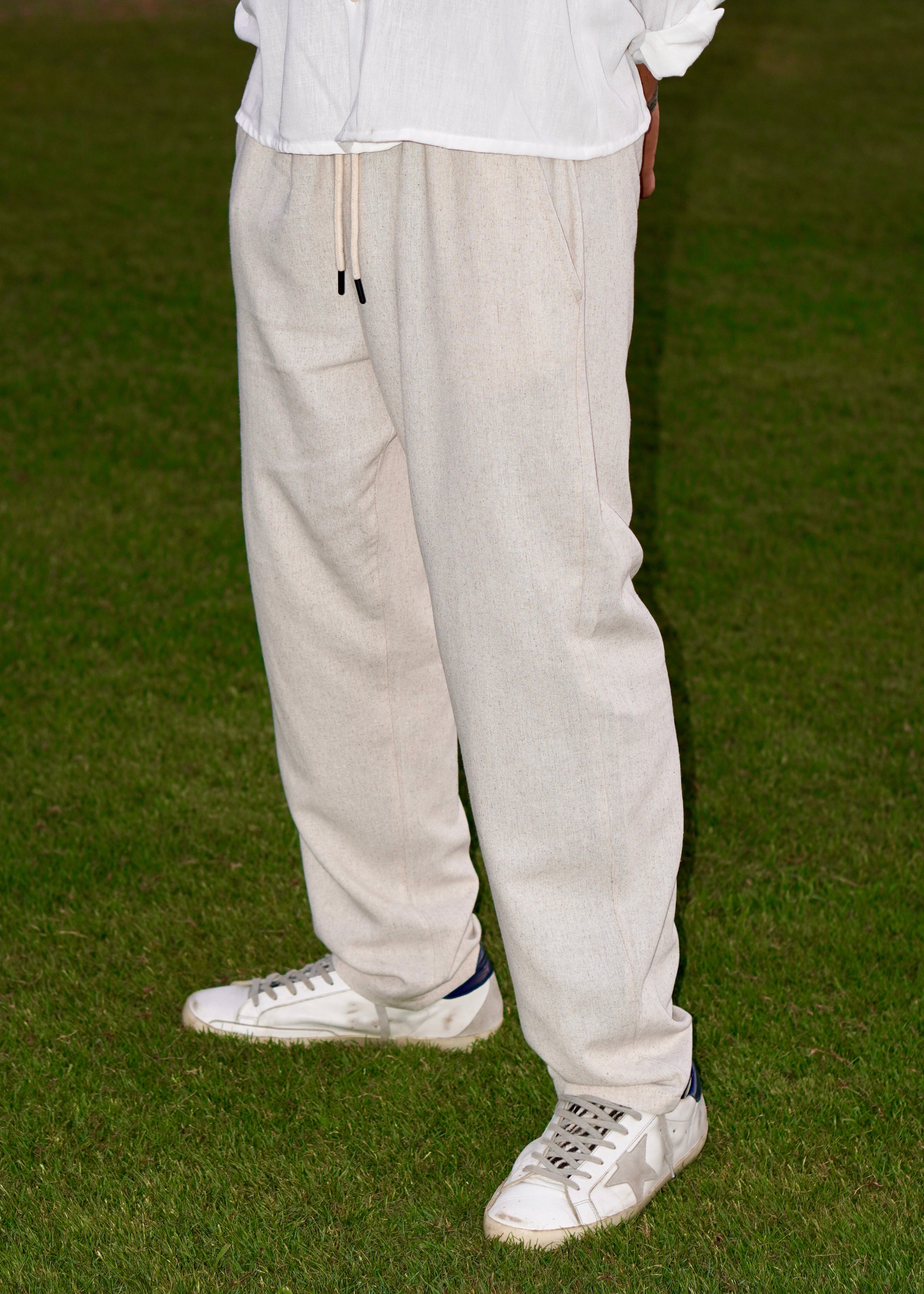 Beige Linen Pants